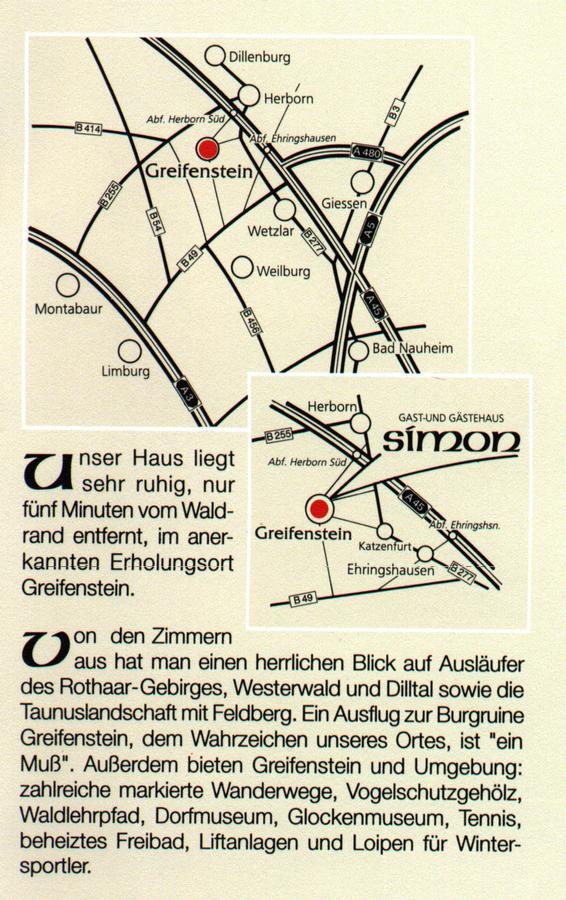Hôtel Gast- Und Gastehaus Simon à Greifenstein Extérieur photo